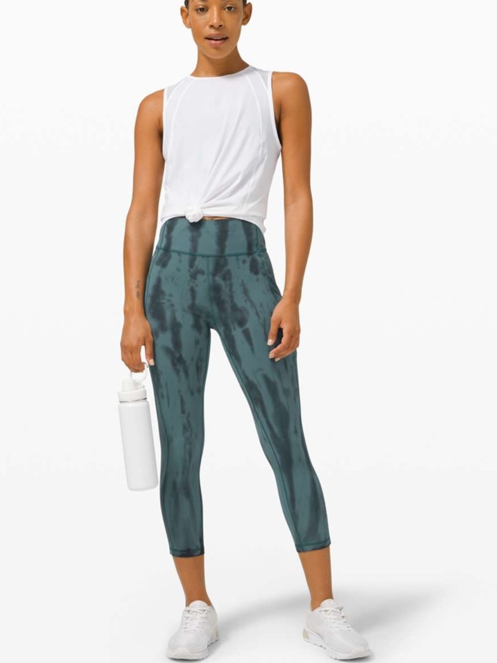 Lululemon Invigorate High-Rise Teal Tie-Dye 23” Leggings